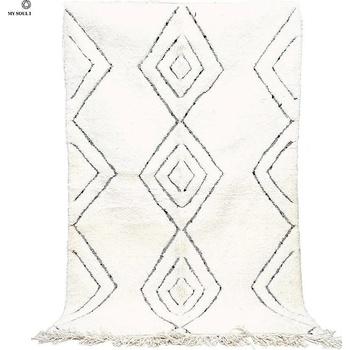 My Soul Depot Килим beni ourain /черни ромбове (ber054)