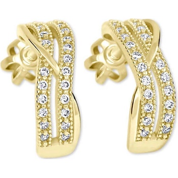 Soliter Zlaté polkruhové náušnice s kryštálmi 239 001 00978