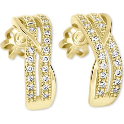 Soliter Zlaté polkruhové náušnice s kryštálmi 239 001 00978