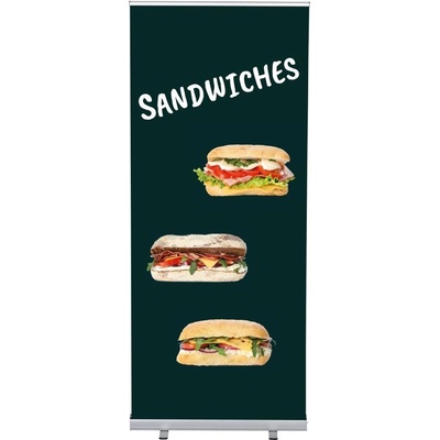 Jansen Display Set Roll-baneru Budget s vytištěným motivem, Sendviče, anglicky, 870 x 2080 mm