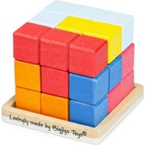 Bigjigs Toys Образователен логически пъзел Bigjigs - Цветен куб (33020-1) - ozone