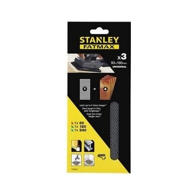 Stanley Brusné mřížky 93 x 190 mm 1x P80, 1x P120, 1x P240 - ST-STA39047-XJ – Hledejceny.cz
