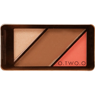 O.TWO.O 3 in 1 Blusher Highlighter Contour 04 Donuts Kontúrovacia paletka na tvár 10 g