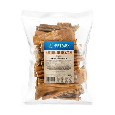 PETMEX Koňská kůže 15 x cm přírodní žvýkací 500 g