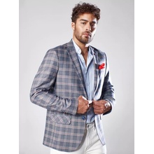 DStreet Navy blue men's checked jacket Dstreet MX0566 modrá biela šedá