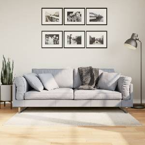 vidaXL Килим IZA с къс косъм, скандинавски вид, кремав, 80x150 см (375438)