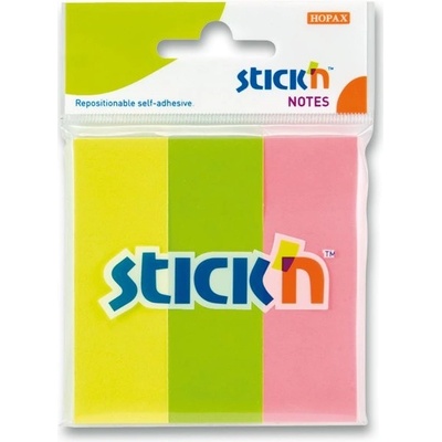 Stick’n by Hopax Samolepicí záložky Notes 76 x 25 mm, 3 × 50 listů, neonové