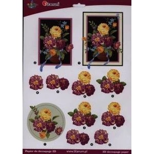TITANUM Decoupage paper 3D bouquet sheet