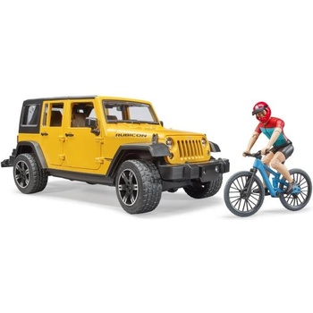 BRUDER 02543 JEEP Wrangler Rubicon, планински велосипед и колоездач