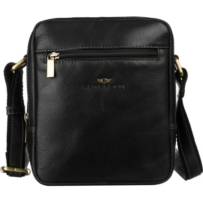 Pánska kožená crossbody taška KT181 čierna
