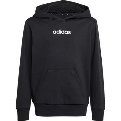 Adidas Детски суичър adidas Kid's LIN FL Hoody Hoodie - Black / White - размер 152 (EU) (704-6098-0113)