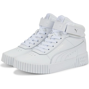 PUMA Детски високи кецове Puma Carina Mid Junior Girls High Top Trainers - Triple White