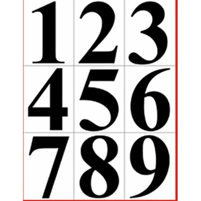 Samolepky 0-9, 38 mm 170 x 100 mm