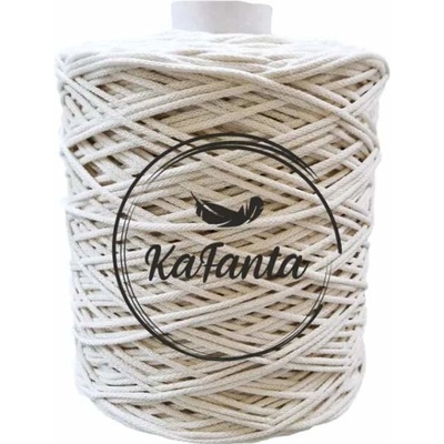 Bavlnená šnúra Kafanta 3 mm/500m - natural MAXI KLUBKO