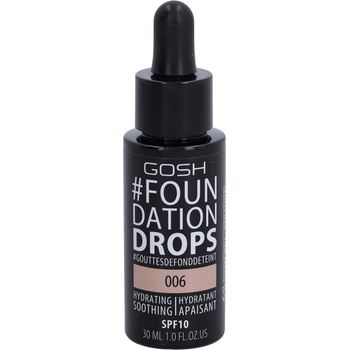 Gosh Foundation Drops lehký make-up ve formě kapek SPF10 006 Tawny 30 ml