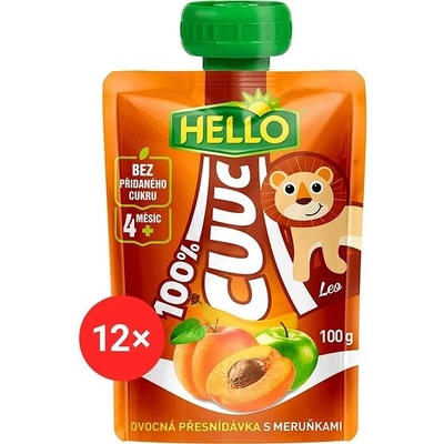 Hello Cuuc 100% kapsička s meruňkami 12 x 100 G