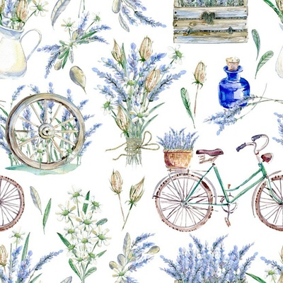 Evenit Teflónový obrus vzorovaný PARIS s levanduľou krémová Polyester 100x120 cm