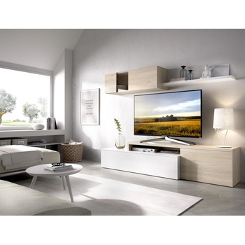 Obývacia stena Dekit Elle glossy white oak