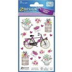 Zdesign Paper stickers - Flowers, bicycle