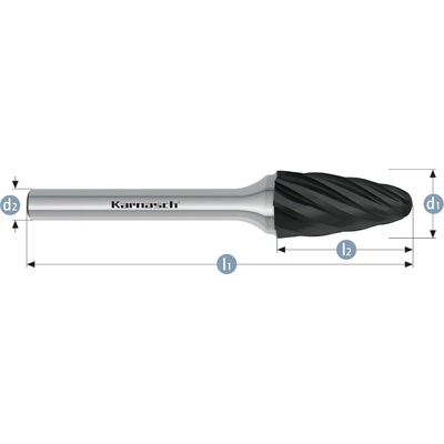 Karnasch 115055030 | F (RBF) - Zaoblená fréza HP-7 6,0x18x6-50 mm, povlakované