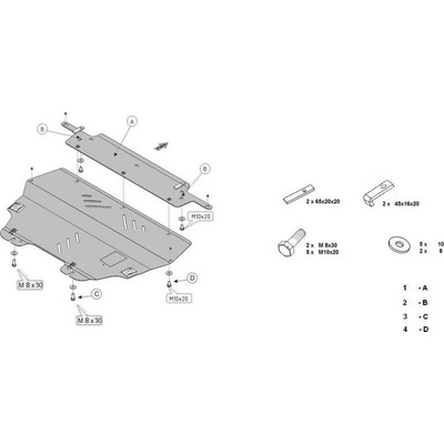 Kryt pod motor PEUGEOT PARTNER Box (K9) all - Plech - 8595698041180