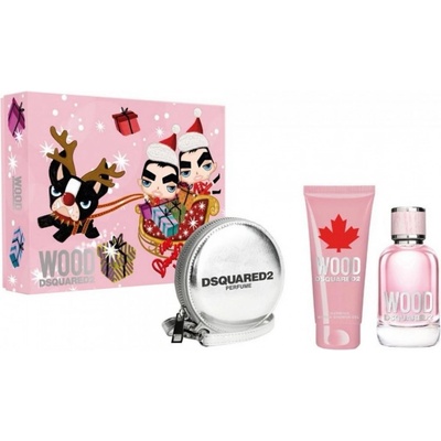 Dsquared2 Wood Pour Femme EDT 100 ml + sprchový gél 100 ml + peňaženka darčeková sada