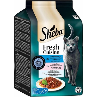 Sheba Fresh Cuisine Taste of Tokyo tuňák, losos und bílá ryba 6x50 g