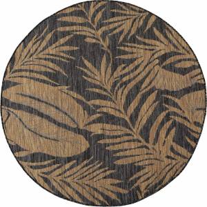 Ayyildiz Черен/кафяв кръгъл килим за открито и закрито ø 160 cm Mira 1451 - Ayyildiz Carpets (MIRA1601601451BLACK)