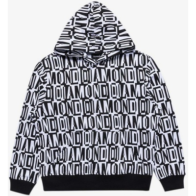 Diamond Jumbled Oversized Hoodie White