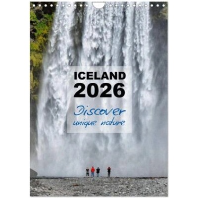 Iceland Discover unique nature UK Version Wall DIN A4 portrait, CALVENDO 12 Month Wall 2026