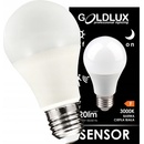 Polux GOLDLUX Polux LED žiarovka E27 A60 8W = 60W 720lm 3000K Warm 360° GOLDLUX Mikrovlnný senzor pohybu + súmraku