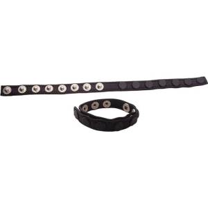 Rouge Leather Single Multi Snap Cock Strap with Silver Buttons