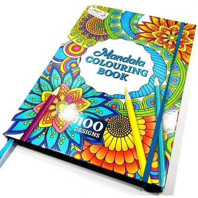 Omaľovánka A4 PRE POKROČILÝCH. MANDALY. 100 VZOROV 200 GSM. TVRDÝ OB