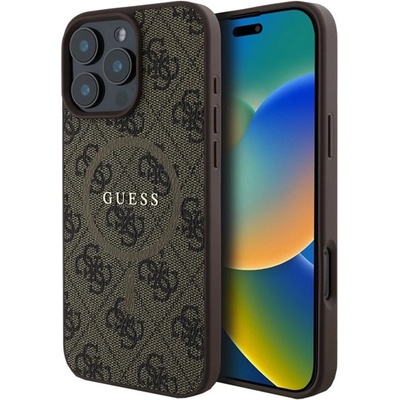 CG Mobile iPhone 16 Pro Max GUESS 4G RING CLASSIC LOGO силиконов протектор за телефон, удароустойчив, MagSafe, FASTEN GUHMP16XG4GFRW (GUHMP16XG4GFRW)