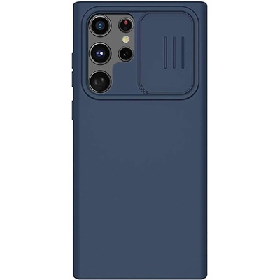 Nillkin CamShield Silky Silicone Case - силиконов (TPU) калъф за Samsung Galaxy S22 Ultra (син)