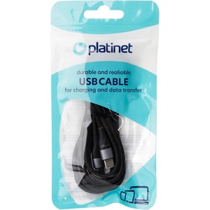 Platinet USB-C към USB-C 42W кабел с оплетка 2 м черен PSCCC220B (PSCCC220B)