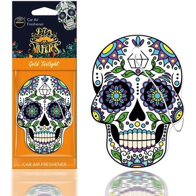 Aroma Car Dia De Los Muertos Gold Tattoo