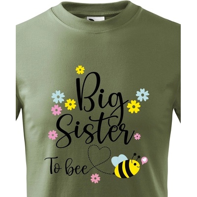 Bezvatriko.cz dětské tričko s potiskem Big sister to bee military