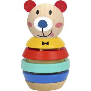 Tooky Toy Дървена низанка-сортер „Палавото мече Tooky toys TF187