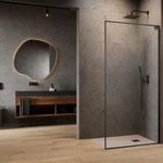Radaway Параван за душ кабина Radaway Modo F SL II GunMetal, матово-прозрачен, 50 см, 8 мм закалено стъкло, десен (10419054-92-01R)