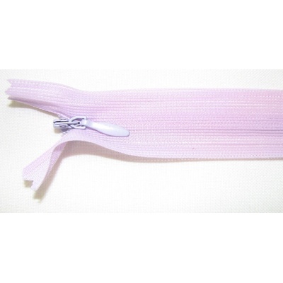 Zips krytý nedeliteľný 35cm bledučko fialový