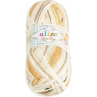 BELLATEX Baby Best Batik 100 g - 7541 biela, béžová, hnedá