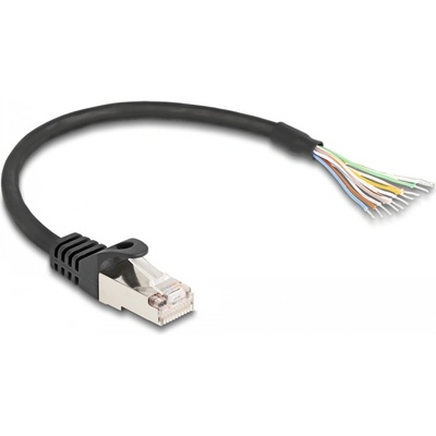 Delock RJ50 кабел мъжки - отворени краища на кабела S/FTP 0, 25 m черен