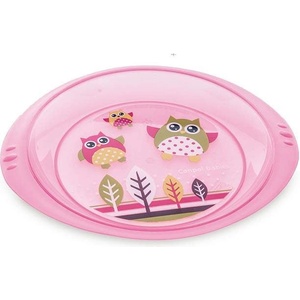 Canpol babies Пластмасова чиния Canpol - Owls, Розова (4/406_pin)