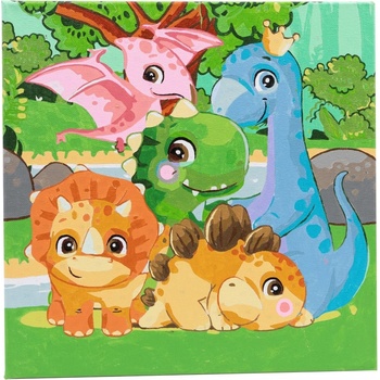 Craft Buddy Рисуване по номера Craft Buddy - Семейство динозаври (CBPBN-3030-019)