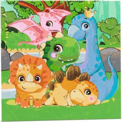 Craft Buddy Рисуване по номера Craft Buddy - Семейство динозаври (CBPBN-3030-019)