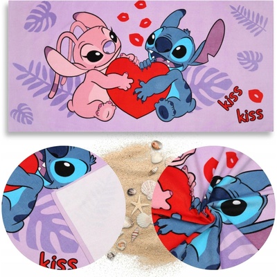 Disney Stitch Angel plážová osuška koupelnová 70 x 140 cm