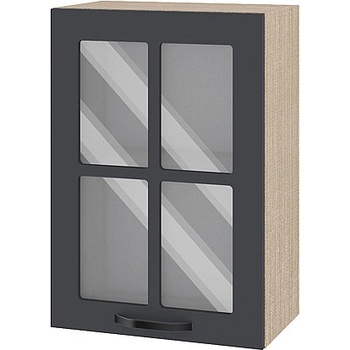 Image 1 of ИРИМ Горен кухненски шкаф витрина Сити МФ-Карбон мат-11-118 50 см