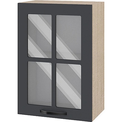 ИРИМ Горен кухненски шкаф витрина Сити МФ-Карбон мат-11-118 50 см