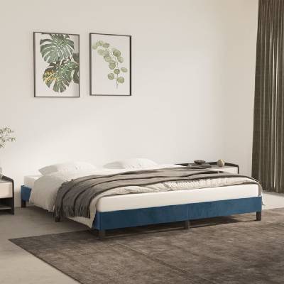 Nábytek XL 346992 Rám postele bez matrace tmavě modrý samet